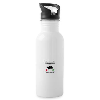 Andalusien Spanien Urlaub Idee - Trinkflasche mit integriertem Trinkhalm - Weiß - Rechts
