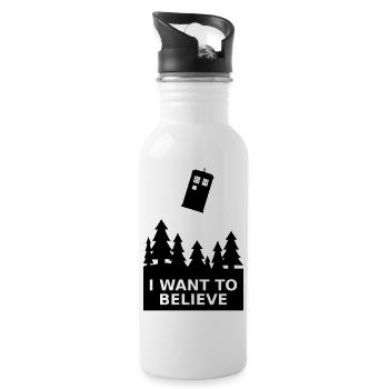I want to believe - Gourde avec paille intégrée - blanc - Droite