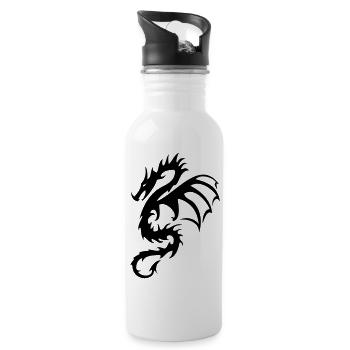 Drache Dragon 4 - Trinkflasche mit integriertem Trinkhalm - Weiß - Rechts