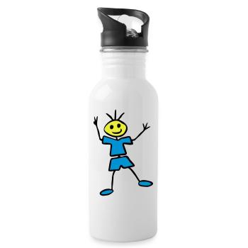 Stick figure - Water bottle with straw - white - Right