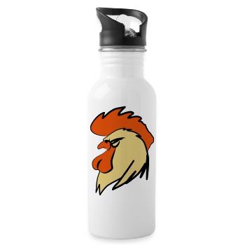 ROOSTER BOOSTER - Trinkflasche mit integriertem Trinkhalm - Weiß - Rechts