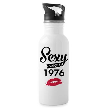 Sexy Since 1976 - Water bottle with straw - white - Right