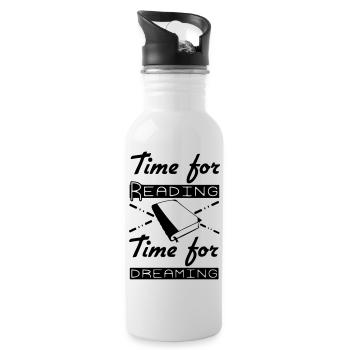 Time for Reading & Dreaming - Water bottle with straw - white - Right