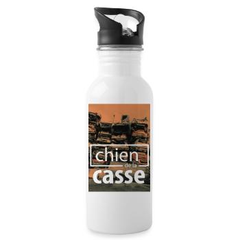 chien de la casse - Gourde avec paille intégrée - blanc - Droite