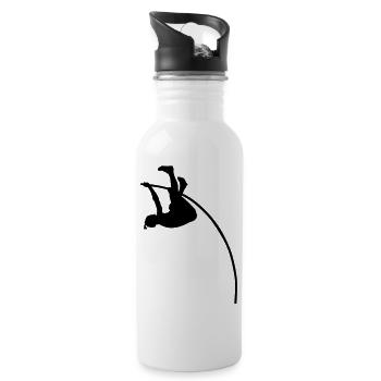 pole vault sport - Water bottle with straw - white - Right