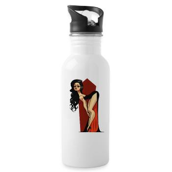 Vampire Pin-up - Trinkflasche mit integriertem Trinkhalm - Weiß - Rechts