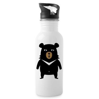 BOBBY THE BEAR T-SHIRT - Water bottle with straw - white - Right