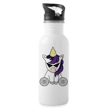 Licorne Grunge - Gourde avec paille intégrée - blanc - Droite