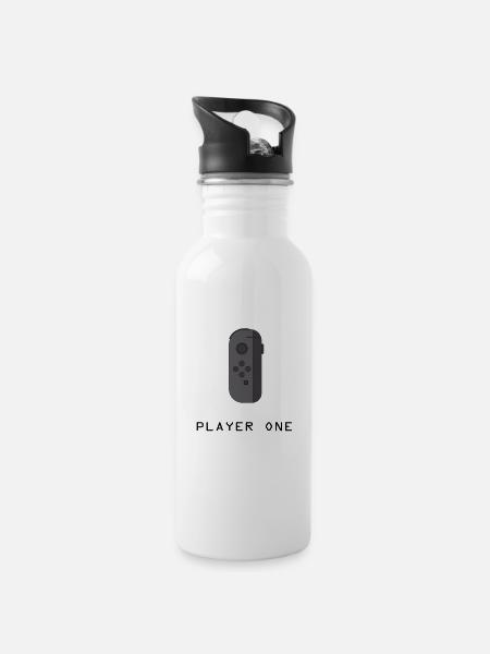 ¿Bereit Player One? - Trinkflasche mit integriertem Trinkhalm - Weiß