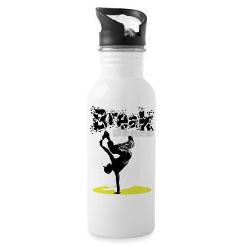 Breakdance flex - Water bottle with straw - white - Right
