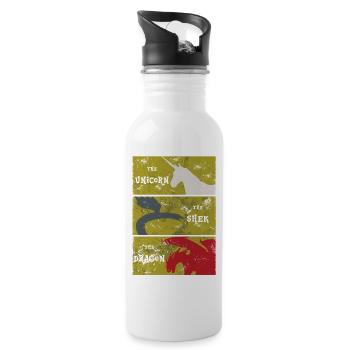 Erinnerungen an Idhún - Trinkflasche mit integriertem Trinkhalm - Weiß - Rechts