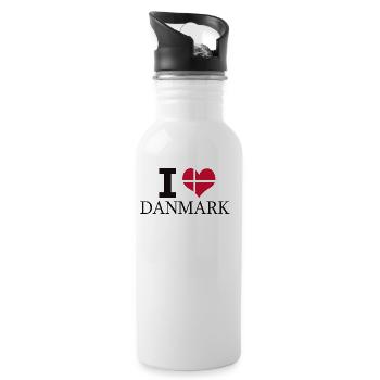 J'AIME LE DANEMARK - Gourde avec paille intégrée - blanc - Droite