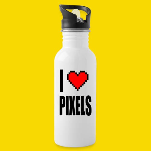 I Love Pixels - Bidon z wbudowaną słomką