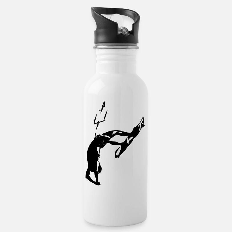 Kiter - Dead Man - Trinkflasche mit integriertem Trinkhalm - Weiß