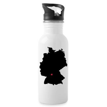 Deutschland Stuttgart Würzburg - Trinkflasche mit integriertem Trinkhalm - Weiß - Rechts