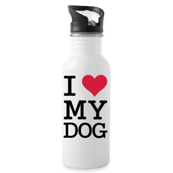 I Love My Dog - Gourde avec paille intégrée - blanc - Droite