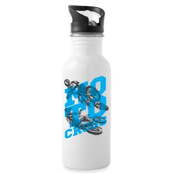 Motocross 01 - Water bottle with straw - white - Right