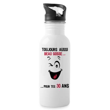 30 years still handsome for age ks - Water bottle with straw - white - Right