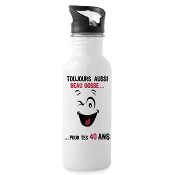 40 years still handsome for age ks - Water bottle with straw - white - Right