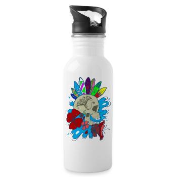 skull and surf - Gourde avec paille intégrée - blanc - Droite