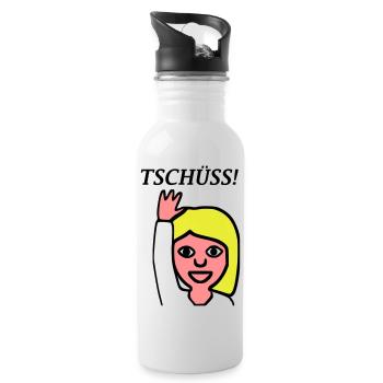 Emoji Greetings bye - Water bottle with straw - white - Right