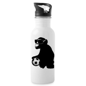 soccer monkey - Trinkflasche mit integriertem Trinkhalm - Weiß - Rechts