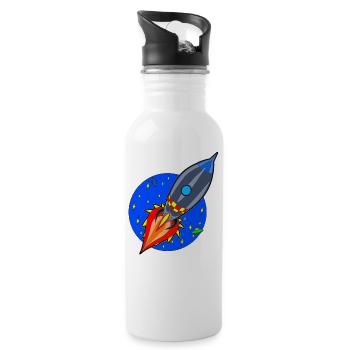 Funny Little Rocket - Trinkflasche mit integriertem Trinkhalm - Weiß - Rechts