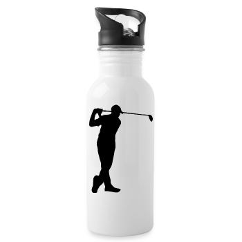 Golf player - Water bottle with straw - white - Right