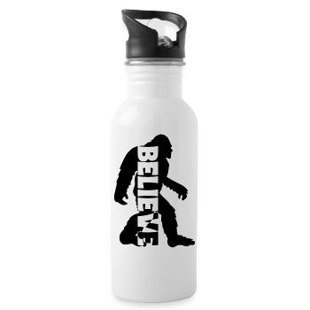 Big Foot Bigfoot Yeti Monster Believe Gift - Water bottle with straw - white - Right