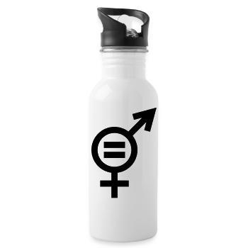 Gender Equality Symbol - Water bottle with straw - white - Right