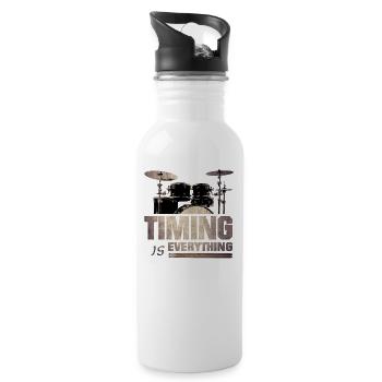 Timing is everything - Trinkflasche mit integriertem Trinkhalm - Weiß - Rechts