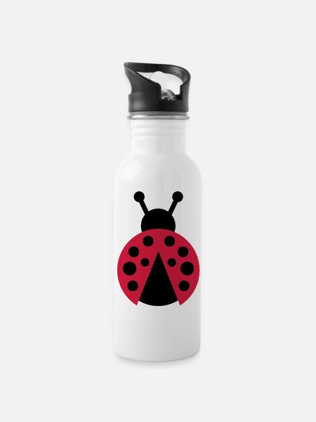 bug - Trinkflasche mit integriertem Trinkhalm - Weiß