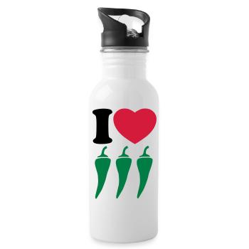 I love chilli - Water bottle with straw - white - Right