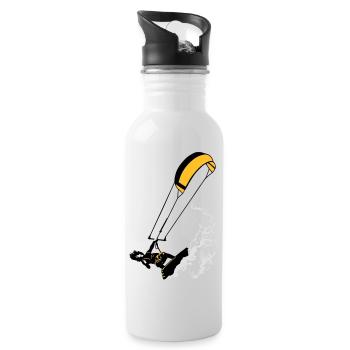 Kitesurfing and wave flex - Water bottle with straw - white - Right