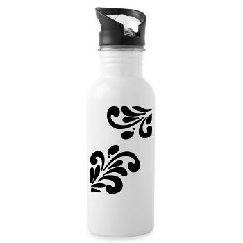 Bembeltattoo - Trinkflasche mit integriertem Trinkhalm - Weiß - Rechts