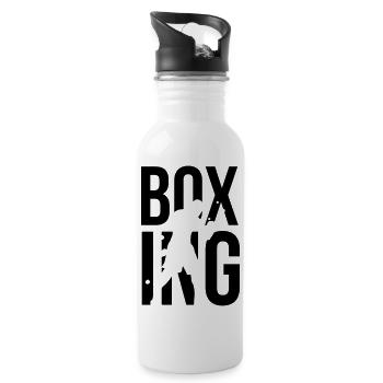 boxing boxen - Trinkflasche mit integriertem Trinkhalm - Weiß - Rechts