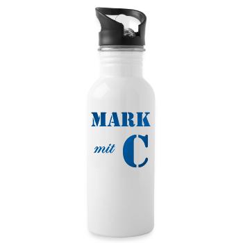 Mark mit C Geschenk für Marc - Trinkflasche mit integriertem Trinkhalm - Weiß - Rechts