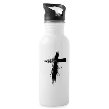 cross - Trinkflasche mit integriertem Trinkhalm - Weiß - Rechts