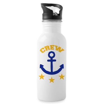 Crew - Trinkflasche mit integriertem Trinkhalm - Weiß - Rechts