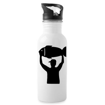Angler - Water bottle with straw - white - Right