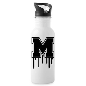 Letter M - Trinkflasche mit integriertem Trinkhalm - Weiß - Rechts