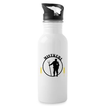Bauer Landwirt Mistkerl lustige Geschenkidee - Trinkflasche mit integriertem Trinkhalm - Weiß - Rechts