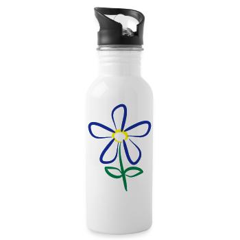 Blume - Trinkflasche mit integriertem Trinkhalm - Weiß - Rechts