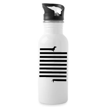 Daaaaaaachshund, Dackel, Hund, Hunde - Trinkflasche mit integriertem Trinkhalm - Weiß - Rechts