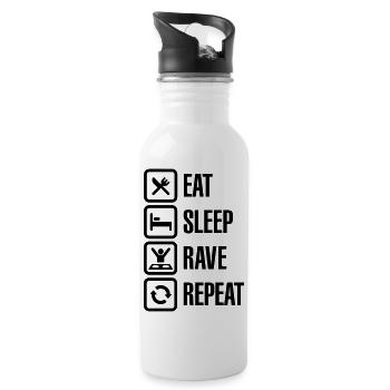 Eat sleep rave repeat - Gourde avec paille intégrée - blanc - Droite