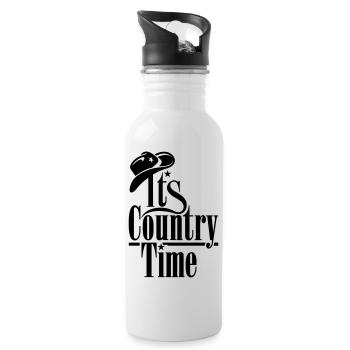 ITS COUNTRY TIME, COWBOYHUT - Trinkflasche mit integriertem Trinkhalm - Weiß - Rechts