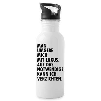 Luxus Zitat Oscar Wilde Prinzessin Reichtum Geld - Trinkflasche mit integriertem Trinkhalm - Weiß - Rechts