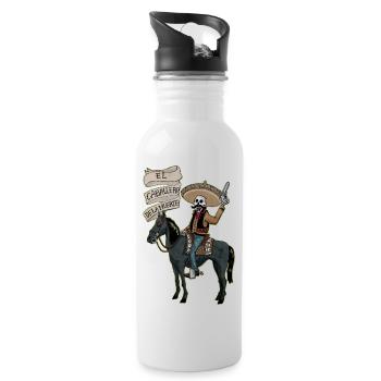 El Caballero de la muerte - Trinkflasche mit integriertem Trinkhalm - Weiß - Rechts
