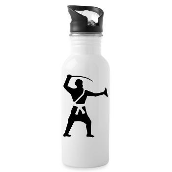 gatka sword dance indian martial art - Water bottle with straw - white - Right
