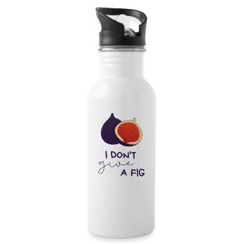 I Don't Give A Fig - Water bottle with straw - white - Right